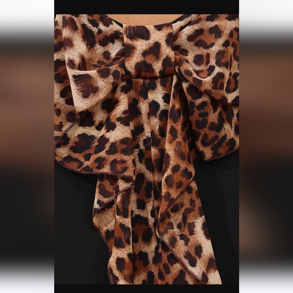 NEW CHEVRON TOP WITH LEOPARD BOW PLUS SIZE LARGE/XLARGE - Picture 6 of 10